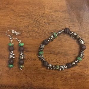 Handmade bracelet and earrings